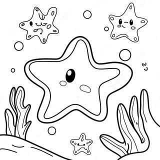 Cute Starfish Underwater Coloring Page 5792-4790