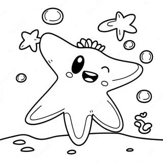 Cute Starfish Underwater Coloring Page 5792-4791