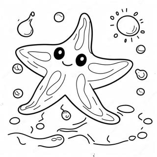 Cute Starfish Underwater Coloring Page 5792-4792