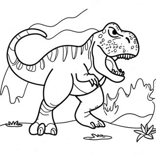 T Rex Chasing Prey Coloring Page 57943-46666