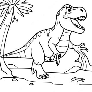 T Rex Chasing Prey Coloring Page 57943-46667