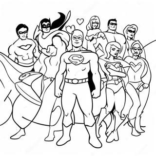 Colorful Superhero Party Scene Coloring Page 57973-46689