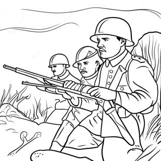 Trench Warfare Ww1 Soldiers Coloring Page 58042-46746