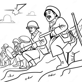 Trench Warfare Ww1 Soldiers Coloring Page 58042-46747