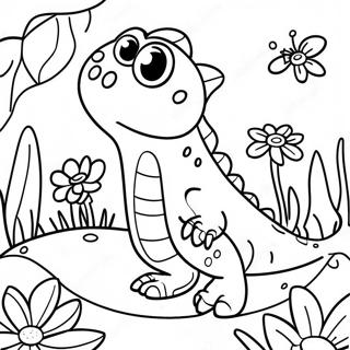 Playful Lizard In A Garden Coloring Page 58093-46785