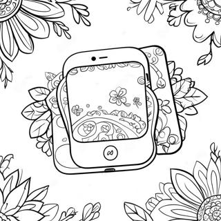 Iphone 14 With Colorful Background Coloring Page 58103-46804