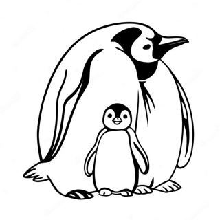 Cute Emperor Penguin Family Coloring Page 58243-46910