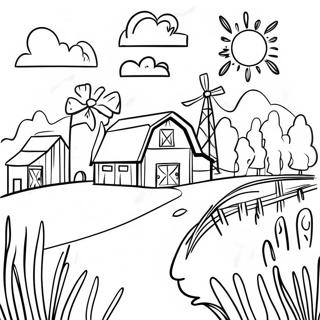 Farm Landscape Coloring Page 5831-4818