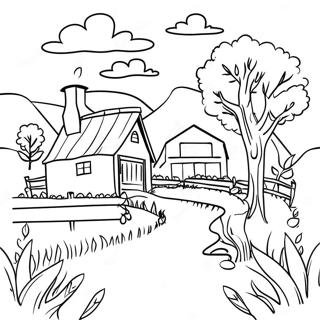 Farm Landscape Coloring Page 5831-4820