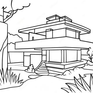 Frank Lloyd Wright Architecture Coloring Page 58332-46976