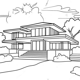 Frank Lloyd Wright House Coloring Page 58333-46979