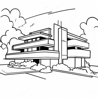 Frank Lloyd Wright House Coloring Page 58333-46980