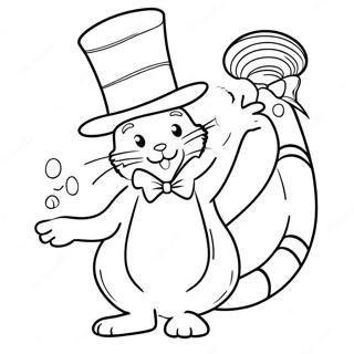 Whimsical Cat In The Hat Coloring Page 58343-46985