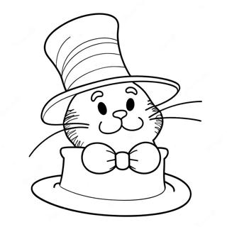 Whimsical Cat In The Hat Coloring Page 58343-46988