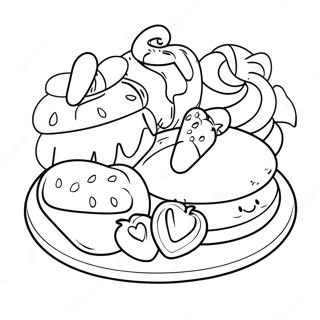 Delicious French Pastries Coloring Page 58363-47003