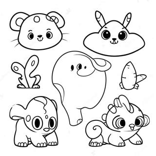 Cute Fraction Animals Coloring Page 58373-47010