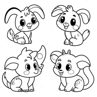 Cute Fraction Animals Coloring Page 58373-47012