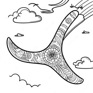 Colorful Boomerang Flying Through The Sky Coloring Page 58383-47018