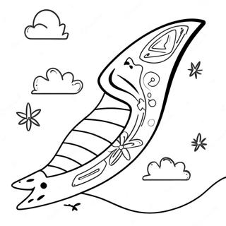 Colorful Boomerang Flying Through The Sky Coloring Page 58383-47019