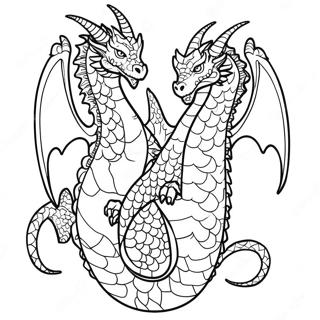 Majestic Two Headed Dragon Coloring Page 58403-47030