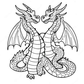 Majestic Two Headed Dragon Coloring Page 58403-47031