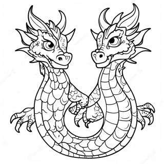 Majestic Two Headed Dragon Coloring Page 58403-47032