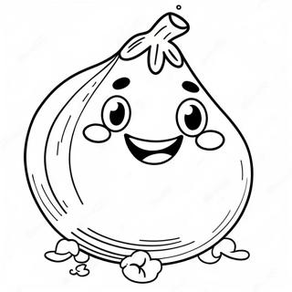 Cute Smiling Eggplant Coloring Page 58433-47054