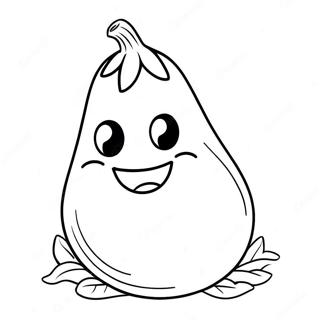 Cute Smiling Eggplant Coloring Page 58433-47056