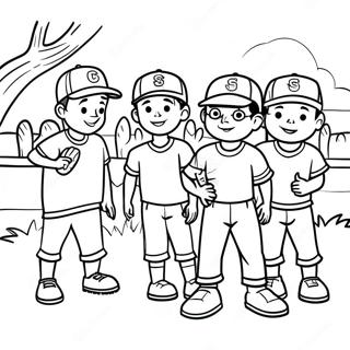 Sandlot Kids Playing Baseball Coloring Page 58492-47098