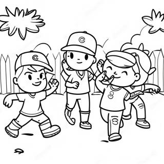 Sandlot Kids Playing Baseball Coloring Page 58492-47099