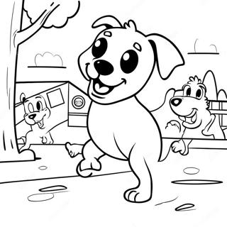 Sandlot Dog Chasing Kids Coloring Page 58493-47101