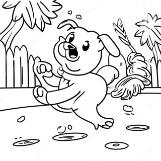 Sandlot Dog Chasing Kids Coloring Page 58493-47102