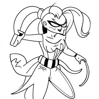 Simple Harley Quinn Coloring Pages