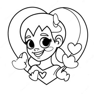 Cute Harley Quinn With A Heart Coloring Page 58503-47109