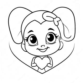 Cute Harley Quinn With A Heart Coloring Page 58503-47110