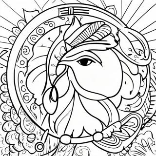 Peso Pluma With Colorful Background Coloring Page 5852-4843