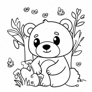 Cute Brown Bear And Friends Coloring Page 58543-47146