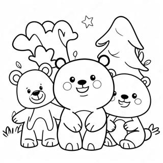 Cute Brown Bear And Friends Coloring Page 58543-47147