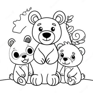 Cute Brown Bear And Friends Coloring Page 58543-47148