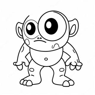 Cute Cyclops Monster Coloring Page 58553-47154