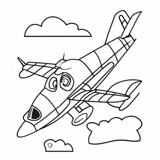 Colorful Airplane In The Sky Coloring Page 58583-47171