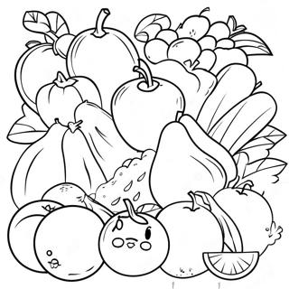 Colorful Fruits And Vegetables Coloring Page 58663-47245