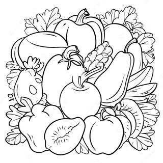 Colorful Fruits And Vegetables Coloring Page 58663-47246