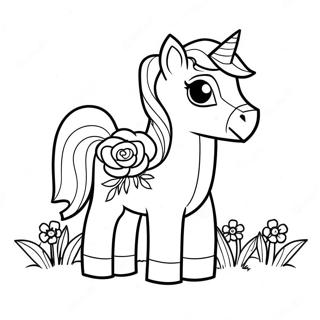 Cute Minecraft Horse With Flowers Coloring Page 58683-47241