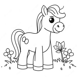 Cute Minecraft Horse With Flowers Coloring Page 58683-47242