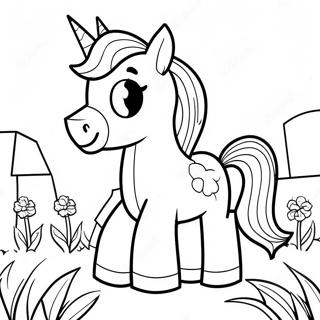 Cute Minecraft Horse With Flowers Coloring Page 58683-47243