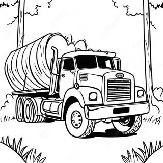 Big Logging Truck In Forest Coloring Page 58703-47261