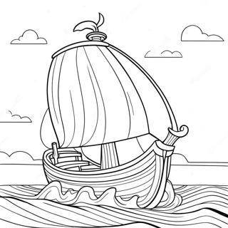 Viking Ship Sailing Coloring Page 58733-47293