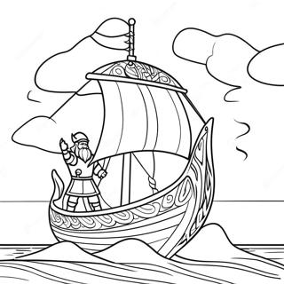 Viking Ship Sailing Coloring Page 58733-47295