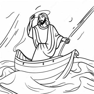 Jesus Calms The Storm Coloring Pages